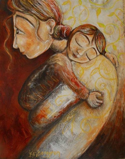 Forgive - mother and child hugging print by Katie m. Berggren
