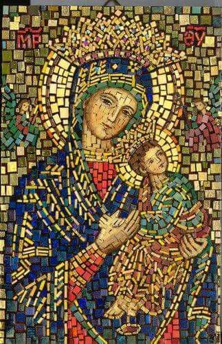 Mosaic Mary et Jésus