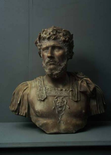 AII80628 Marcus Aurelius, bust by Pierre Puget (1620-94) (marble) marble 64.5x67x27 Museo di Sant'Agostino, Genoa, Italy copyright unknown